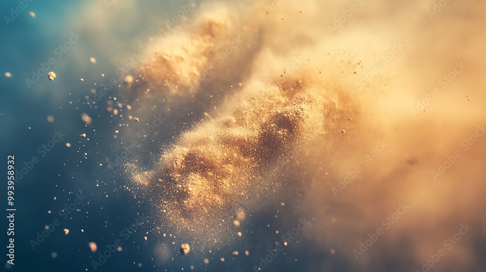Obraz premium Dust particles in the air Image displaying a mesmerizing nebula, with swirling gases and bright stars creating a celestial masterpiece, 