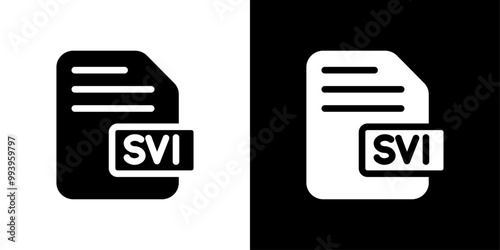 SVI file document icon set vector illustration