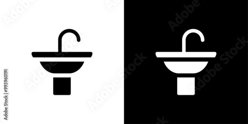 washbasin icon set vector illustration