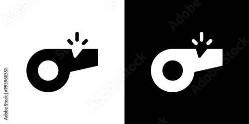 Whistle icon set vector illustration