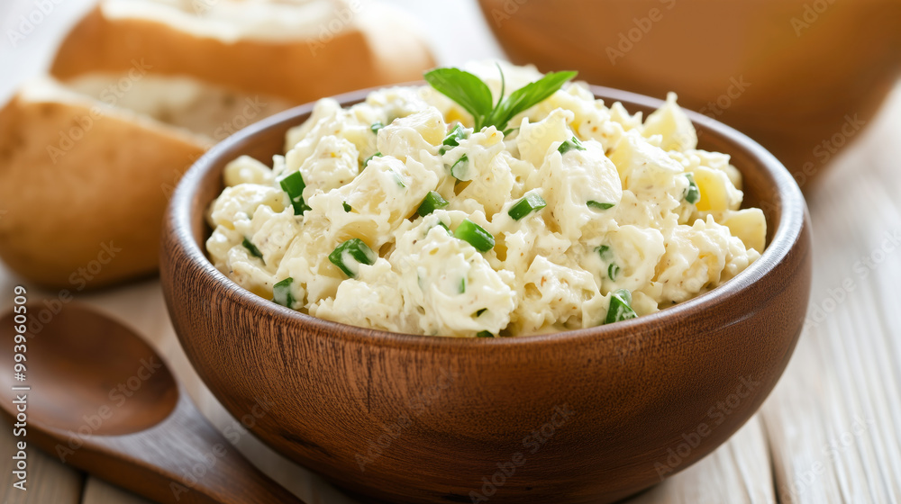 homemade German potato salad known as Kartoffelsalat and often eaten on christmas eve in Germany homemade German potato salad known as Kartoffelsalat and often eaten on christmas eve in Germany
