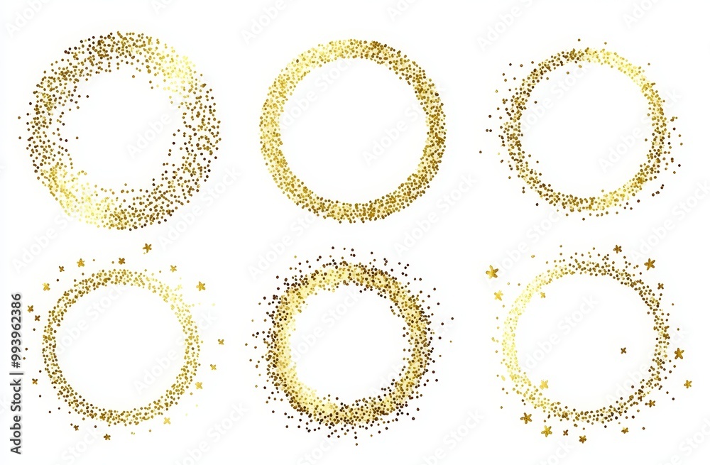 Cartoon modern set with star circles. Comet quasar fairy tail pulsar fragments on white background.