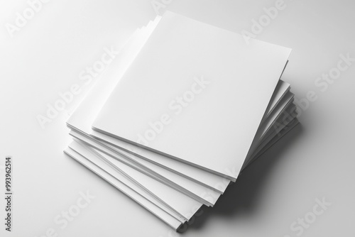 Blank A4 Stacked Paper Mockup isolated created with Generative AI