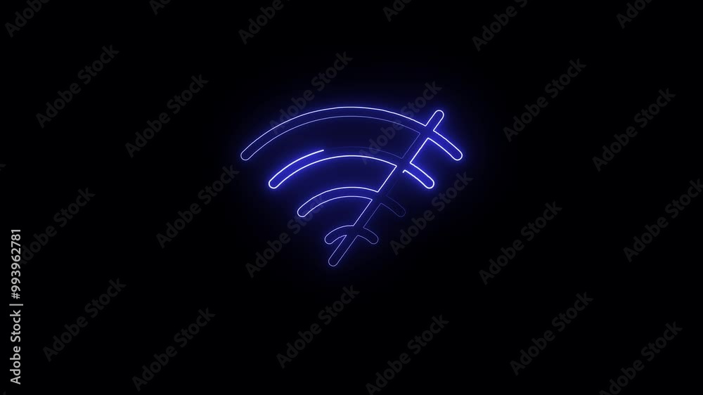 Wi fi disconnect icon animation on background. Wi fi disconnect icon animation on background.