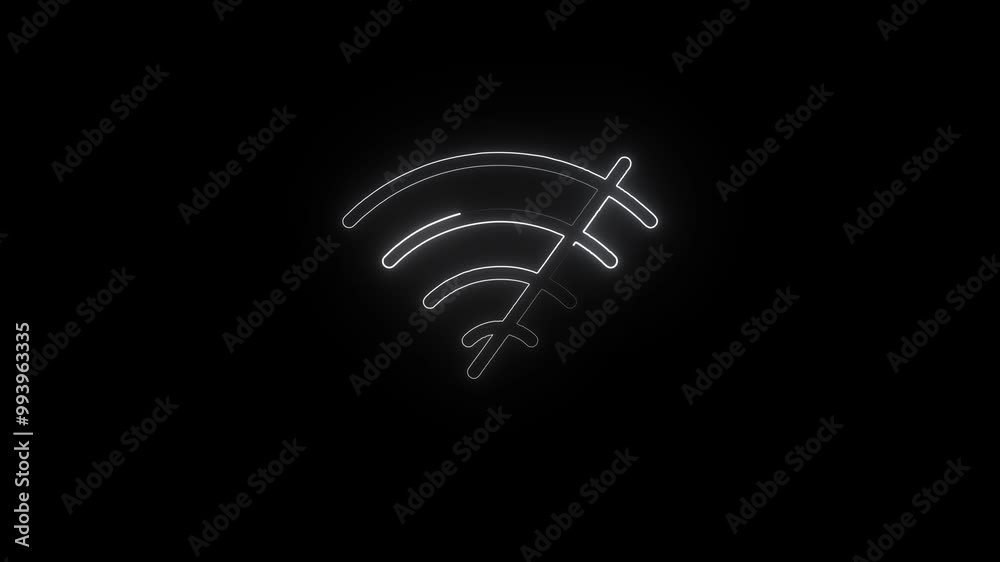 Wi fi disconnect icon animation on background. Wi fi disconnect icon animation on background.