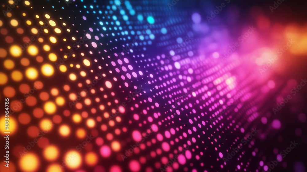 Colorful dots create a unique alphabet design, reflecting a lively and artistic theme