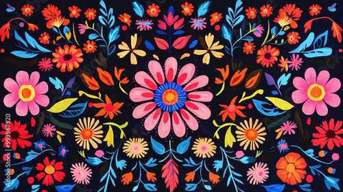 Folk art pattern, illustration. Folk Art. Illustration