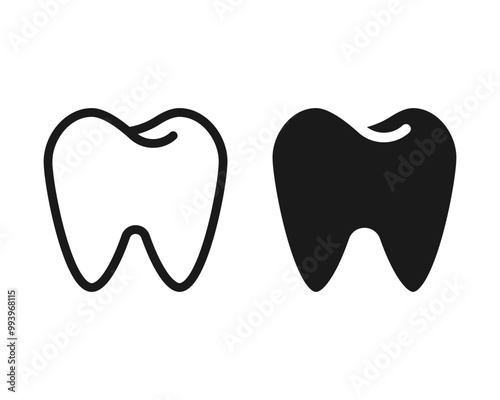 Tooth icon set. Oral dental teeth vector icon for UI designs.