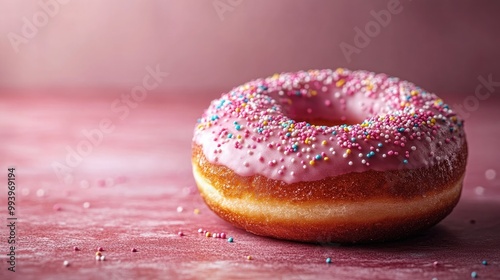 Playful and Colorful Chocolate Donut with Sprinkles for Delicious Treats and Desserts