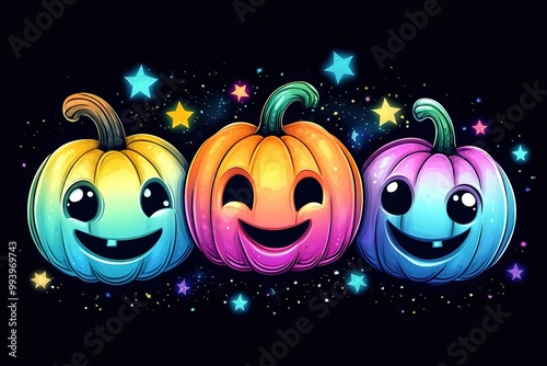 Halloween party background, full moon night illustration, Halloween pumpkin ghost, abandoned house, cemetery, bat, scary tree and Halloween elements Scary website Banner template Vector illustration photo