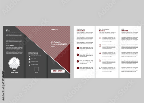 Vector abstract trifold brochure design.