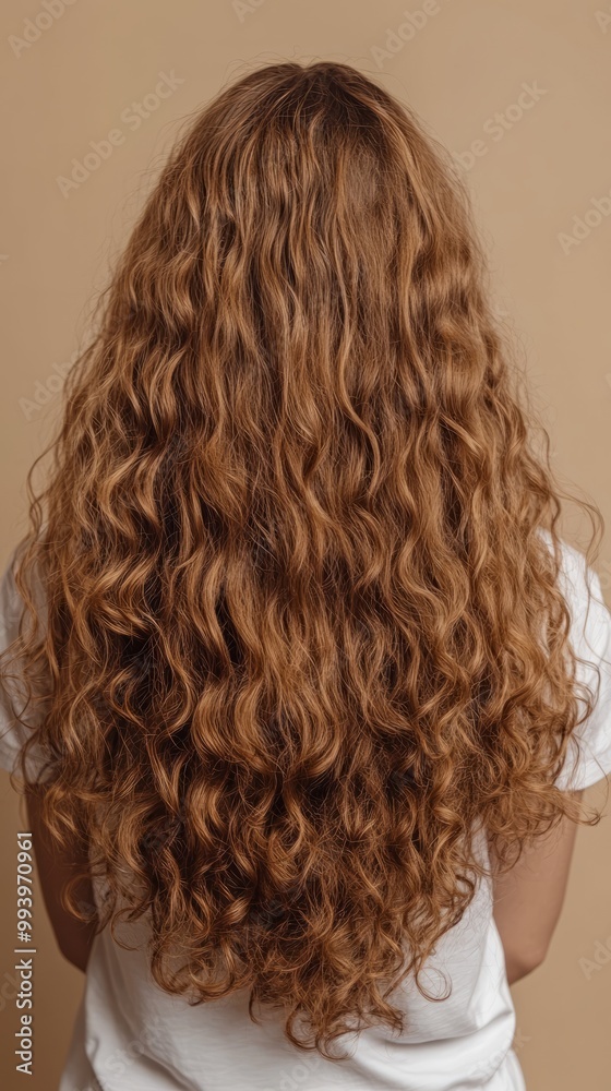 Long Curly Hair: A Back View of Beautiful Waves Long Curly Hair: A Back View of Beautiful Waves