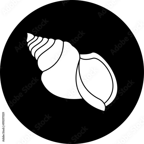 Triton shell icon block illustration vector