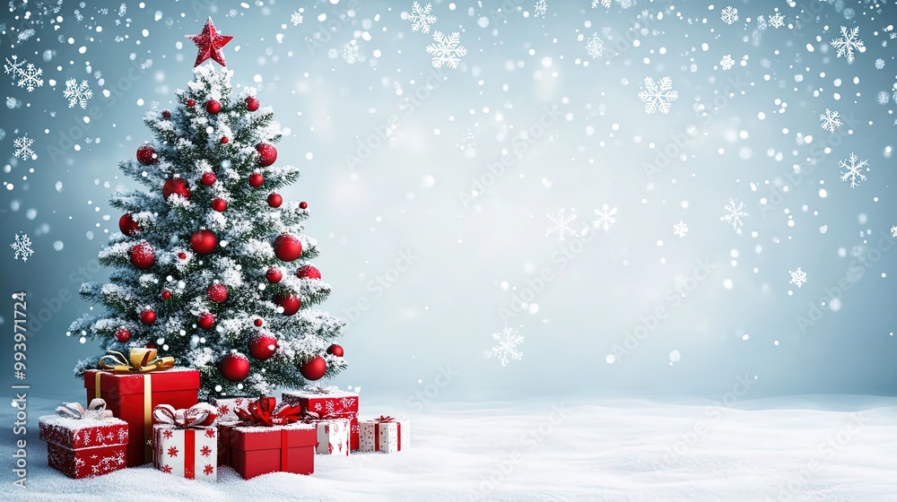 Obraz premium christmas tree with gifts