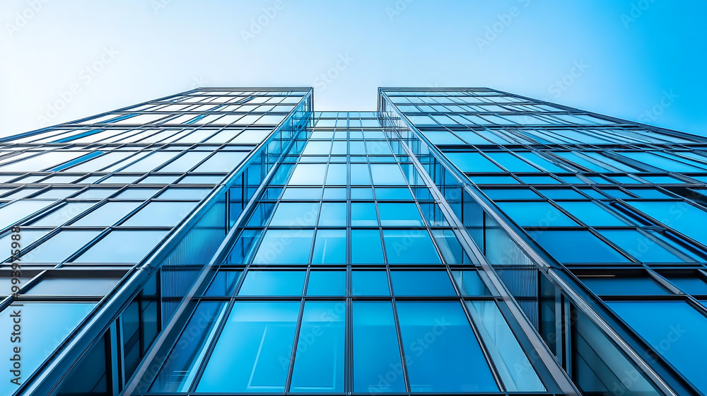 Modern Skyscrapers Against a Clear Blue Sky Modern Skyscrapers Against a Clear Blue Sky