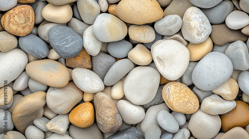 Assorted smooth river stones and pebbles in soft colors Assorted smooth river stones and pebbles in soft colors