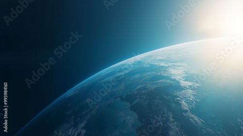 Planet Earth in outer space. Civilization photo