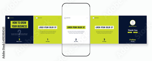 Set of LinkedIn carousel post, social media Instagram carousel post, modern and editable business carousel template design