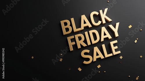 Black Friday Sale. Dark background golden text lettering photo