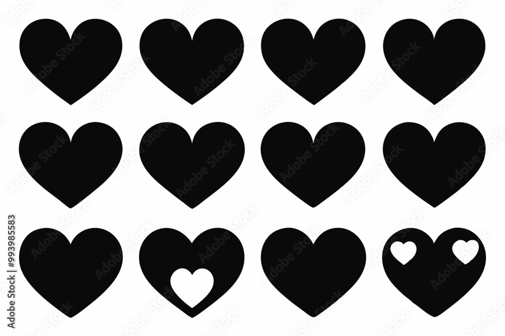 Heart shape icons set, Heart vector icon, Set of love symbols
Heart shape icons set, Heart vector icon, Set of love symbols