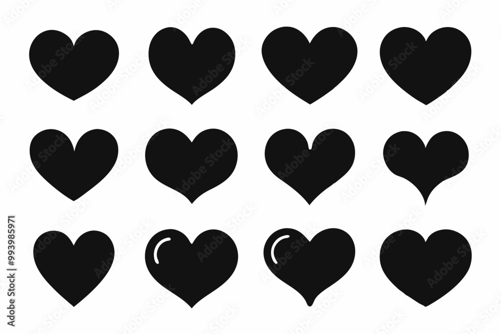 Heart shape icons set, Heart vector icon, Set of love symbols
Heart shape icons set, Heart vector icon, Set of love symbols