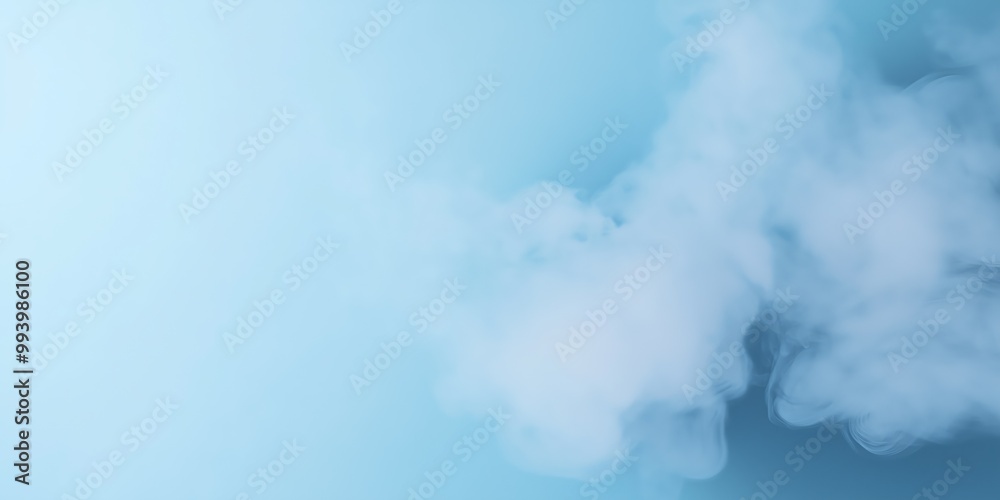Fog and mist effect on BLUE background. Smoke texture