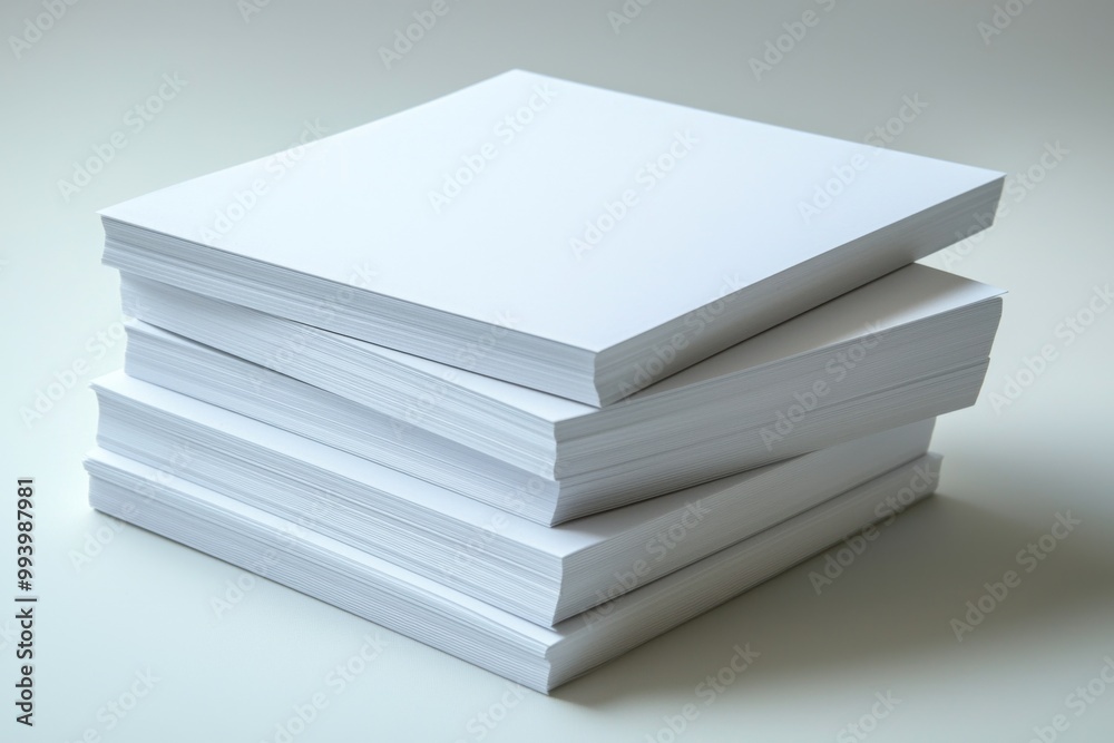 Blank A4 Stacked Paper Mockup isolated created with Generative AI Blank A4 Stacked Paper Mockup isolated created with Generative AI