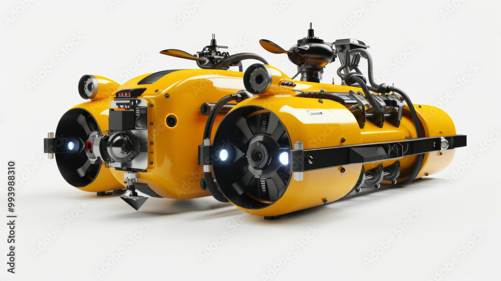 ROVs (Remotely Operated Vehicles) for underwater observation and sampling isolated on white background ROVs (Remotely Operated Vehicles) for underwater observation and sampling isolated on white background