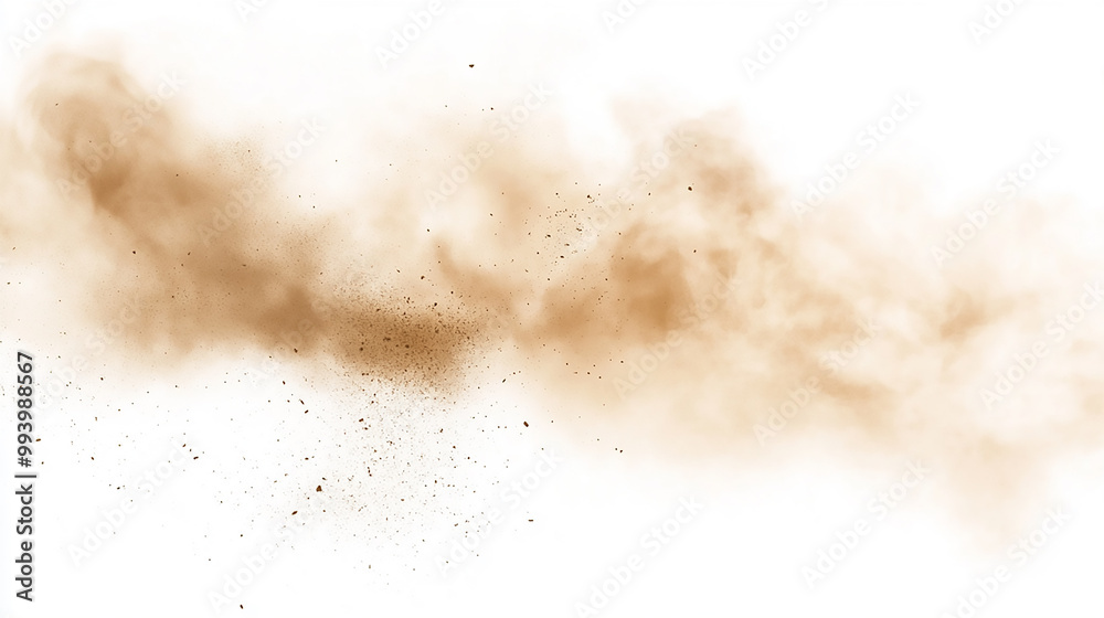 custom made wallpaper toronto digitalDry soil explosion isolated on white background.Abstract dust explosion on white background.