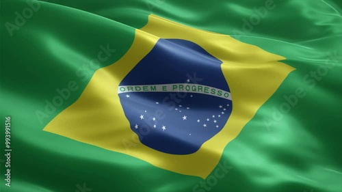 waving flag of brazil country