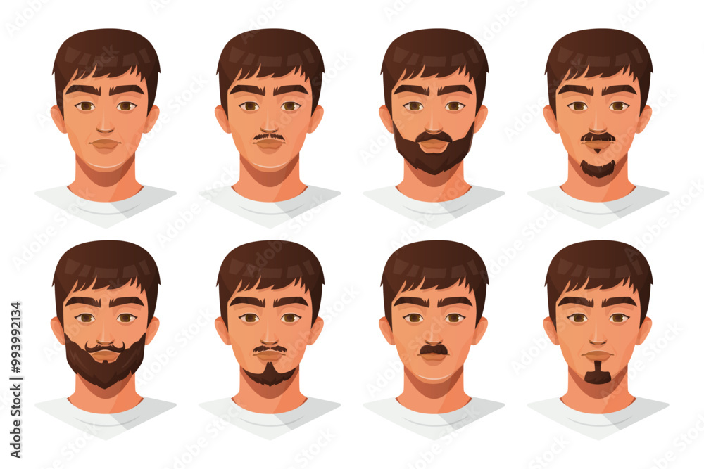 Various styles of men beards and mustaches Various styles of men beards and mustaches