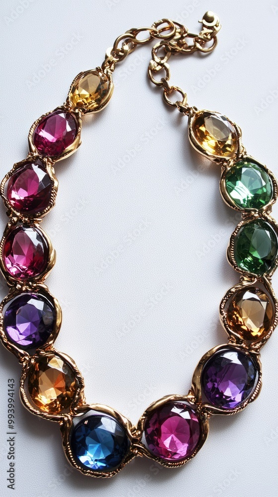 men's necklace with colorful precious stones men's necklace with colorful precious stones