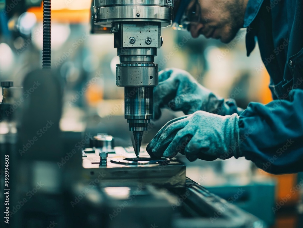 A close-up of a factory worker's hands as they skillfully operate a machine, illustrating the precision and expertise required in hands-on work in manufacturing A close-up of a factory worker's hands as they skillfully operate a machine, illustrating the precision and expertise required in hands-on work in manufacturing