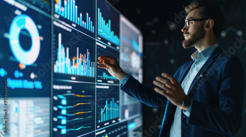 A business leader presenting the results of a successful data science project that improved operational efficiency and increased profits.