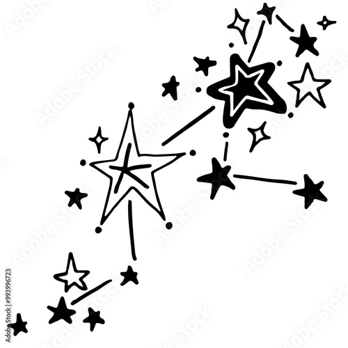 black and white stars