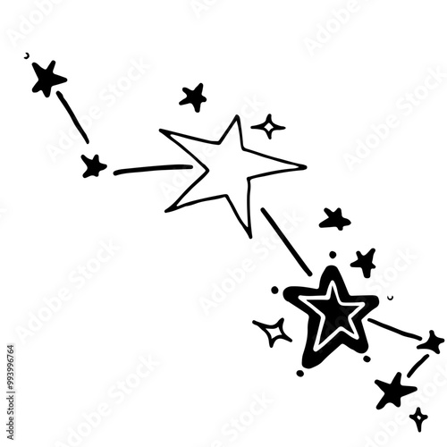 black and white stars