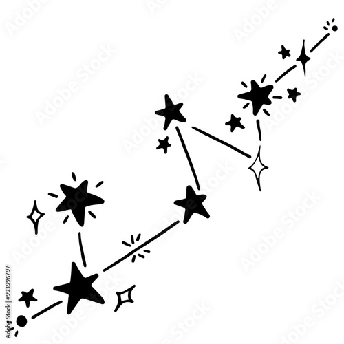 black and white stars