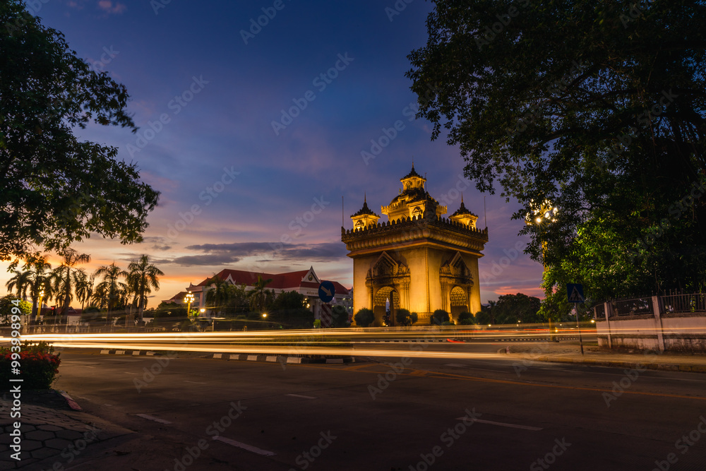 Fototapeta premium Monuments in Laos at night