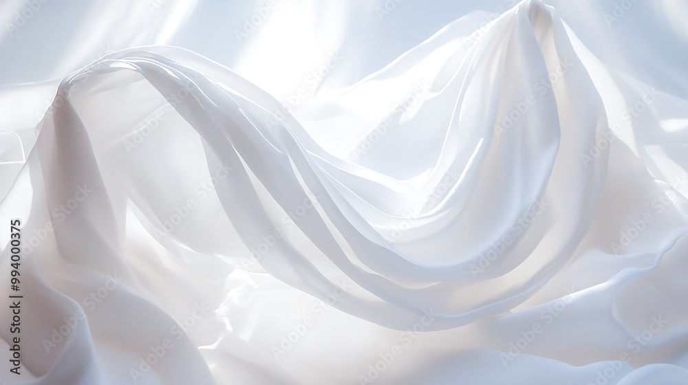 Obraz premium Abstract wavy fabric on white background .