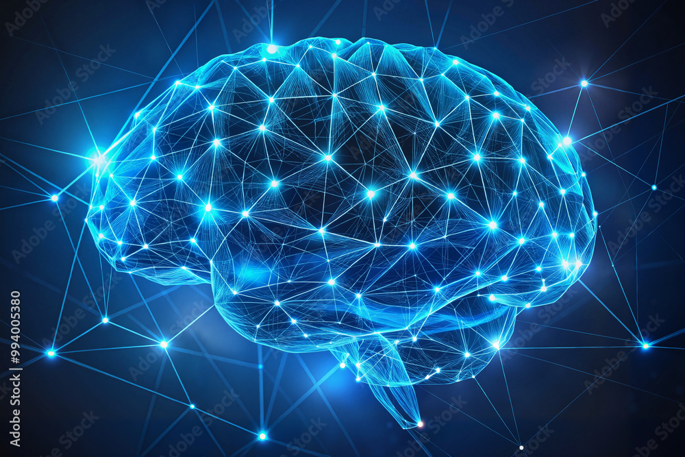Futuristic digital brain network Futuristic digital brain network