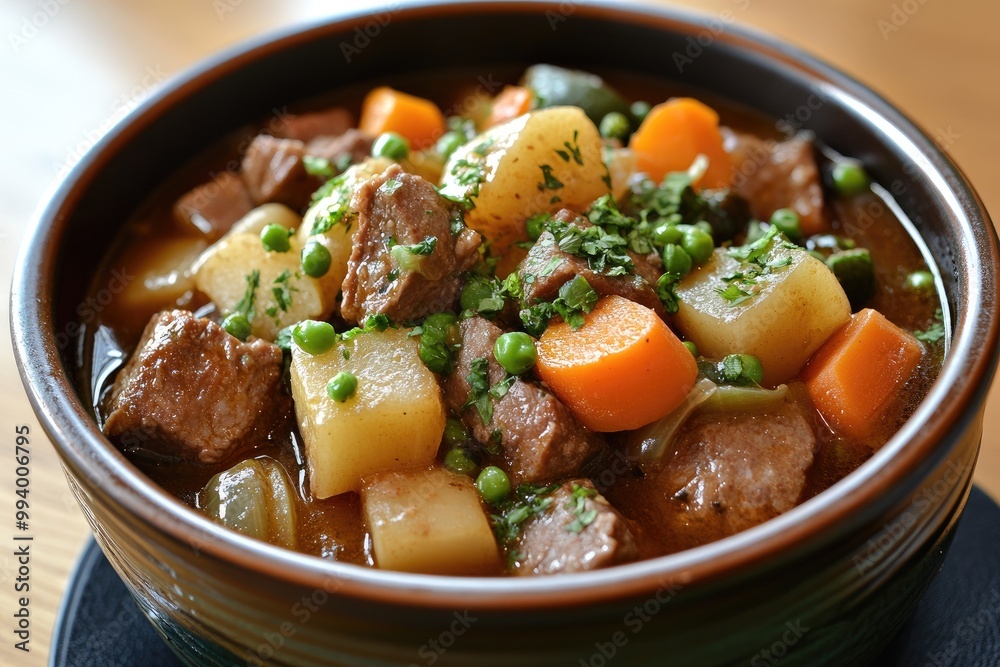 Close-up of a hearty beef stew. This photo shows a steaming bowl of stew, perfect for illustrating a recipe or blog post about winter comfort food. Close-up of a hearty beef stew. This photo shows a steaming bowl of stew, perfect for illustrating a recipe or blog post about winter comfort food.