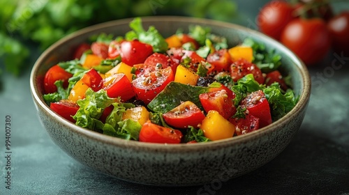 Vibrant Vegetable Salad in a Bowl Perfect for Healthy Meal Options