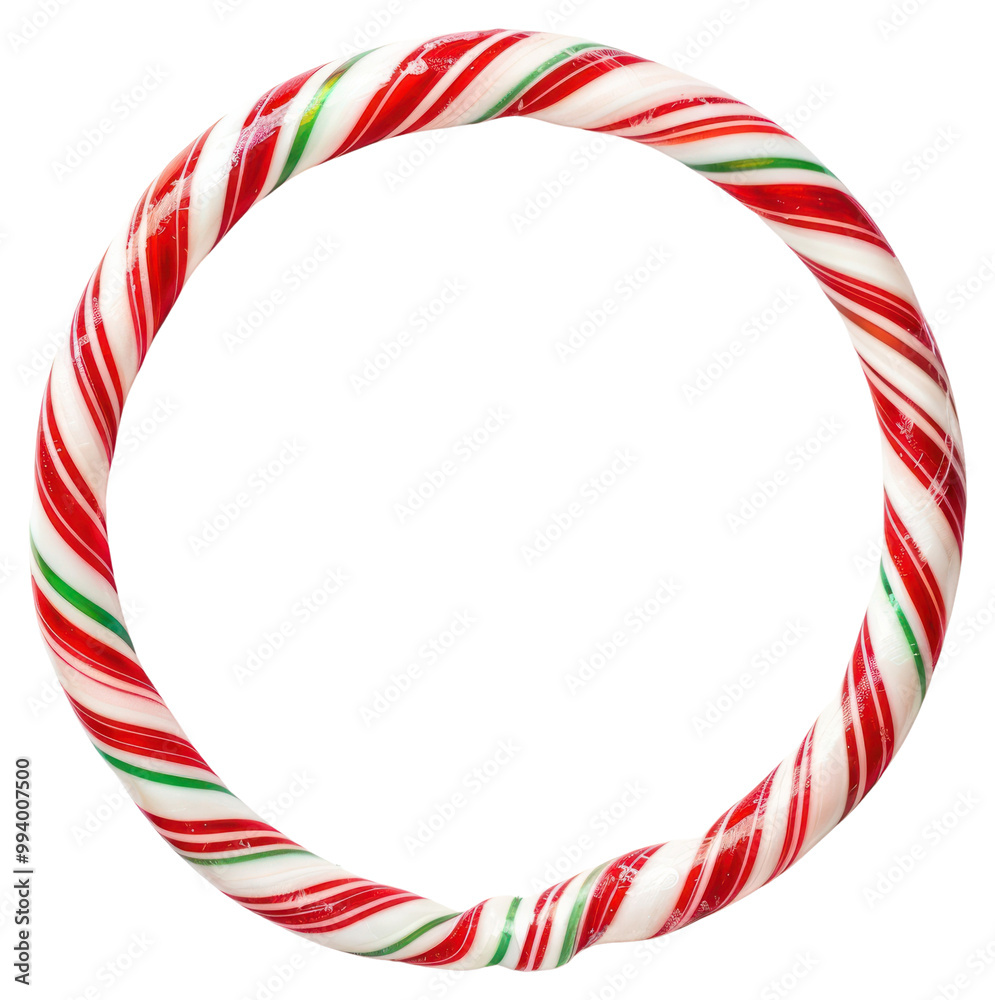 Fototapeta premium Festive candy cane wreath