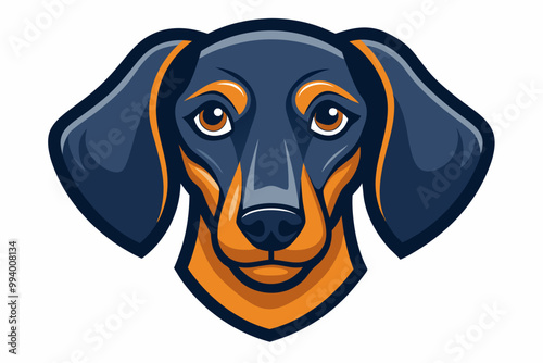 Dachshund head mascot design vector