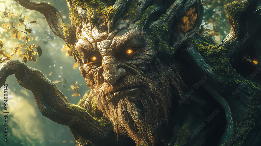 Naklejka premium Treebeard, ai. Tree Ent. Illustration