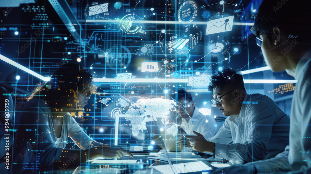 A company undergoing digital workspace transformation, with cloud-based tools, virtual meeting platforms, and remote access capabilities.