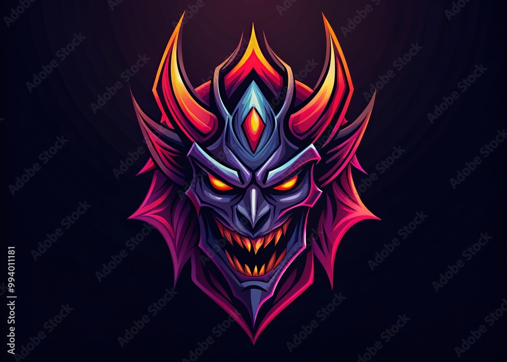 Dark and Sinister Evil Logo Design with Abstract Shapes and Bold Colors for Creative Projects Dark and Sinister Evil Logo Design with Abstract Shapes and Bold Colors for Creative Projects