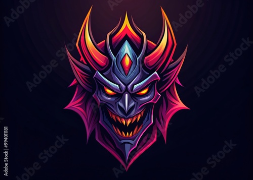 Dark and Sinister Evil Logo Design with Abstract Shapes and Bold Colors for Creative Projects