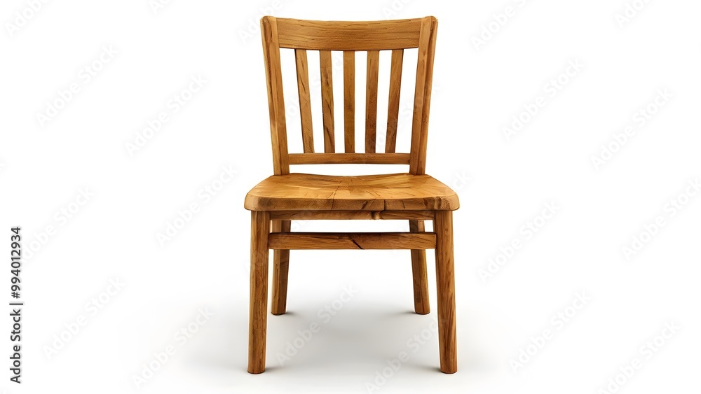 A wooden chair with a matching wooden seat and back.