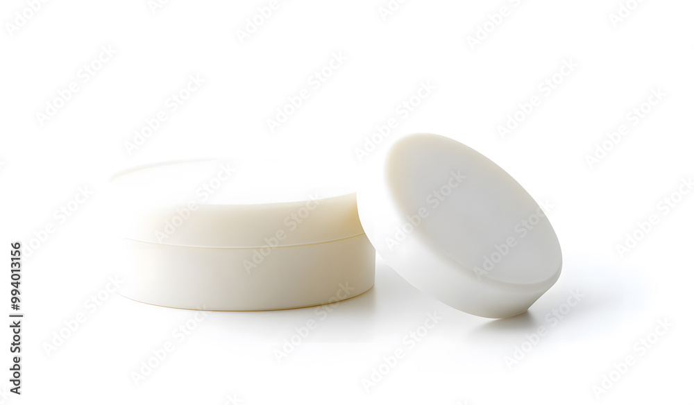 Minimalist White Cosmetic Jar with Lid on White Background design Minimalist White Cosmetic Jar with Lid on White Background design
